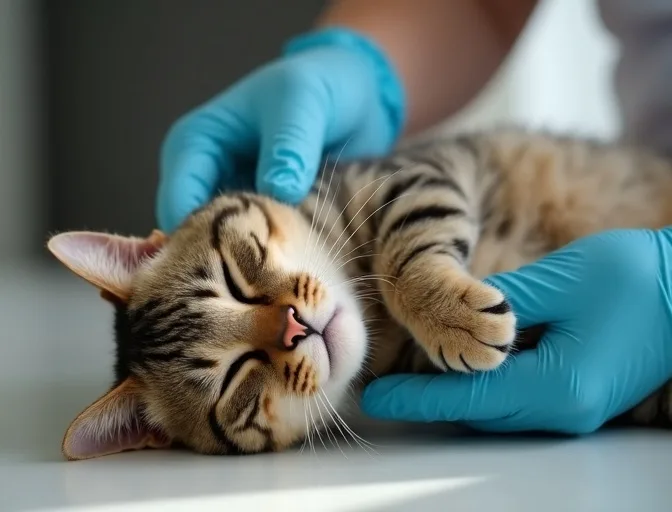 Specialist carefully handling a deceased cat with dignity in Portarlington